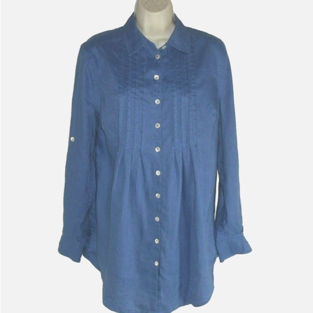 TYLER BOE shirt sz 4 100% Linen Tunic top Loose